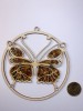 Medinė drugelio formos mandala dekoruota gintaro gabalėliais