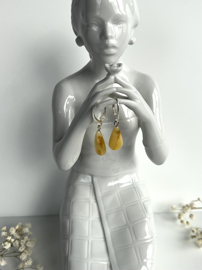 Lašo formos auskarai - ,,Honey"